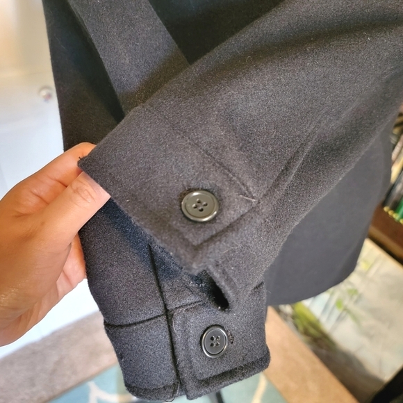 7 For All Mankind Pea Coat Jacket Size Small (4-6) Black‎ - Picture 5 of 9